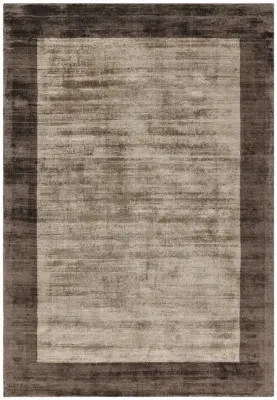 Plain Blade Border Rug - Brown