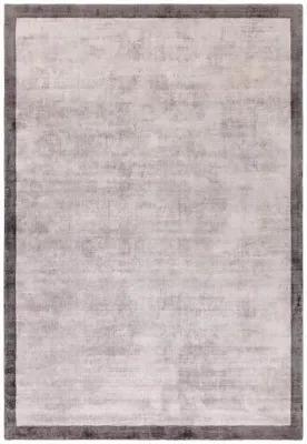 Plain Blade Border Rug - Grey