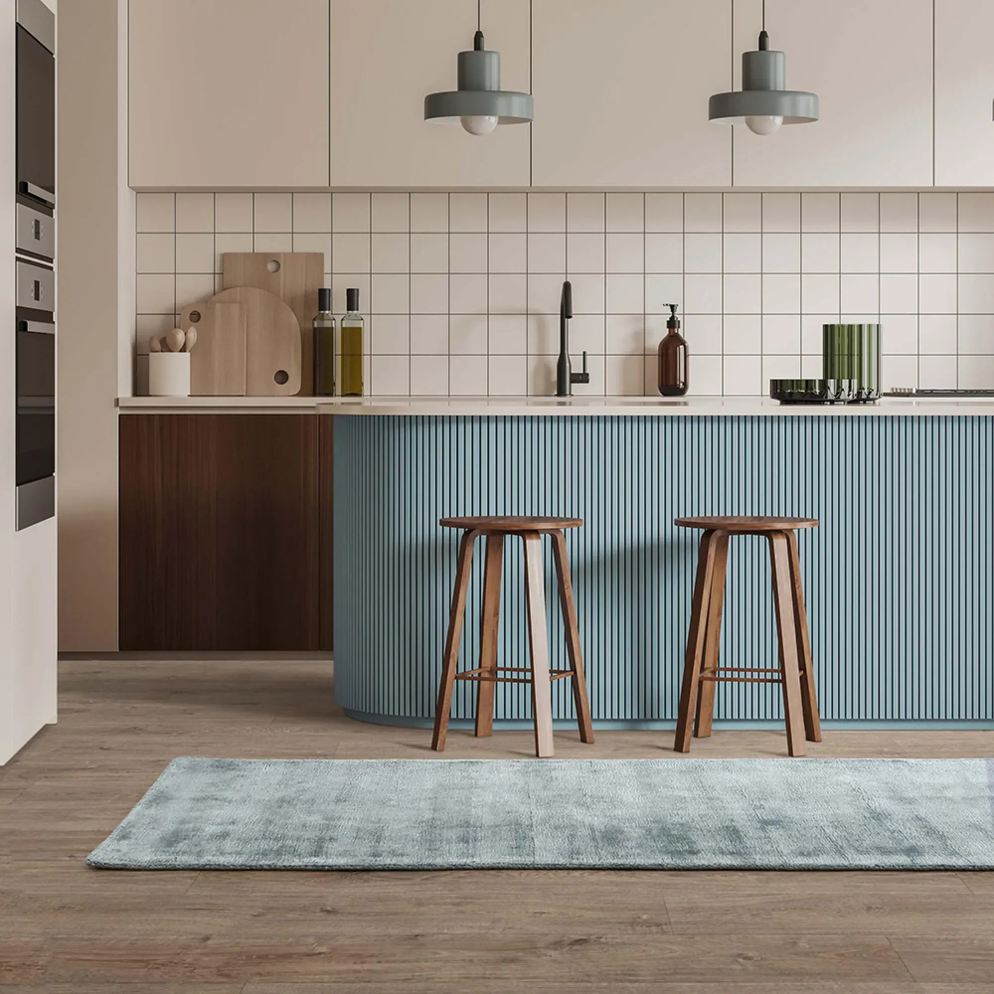 Plain Blade Runner Rug - Airforce