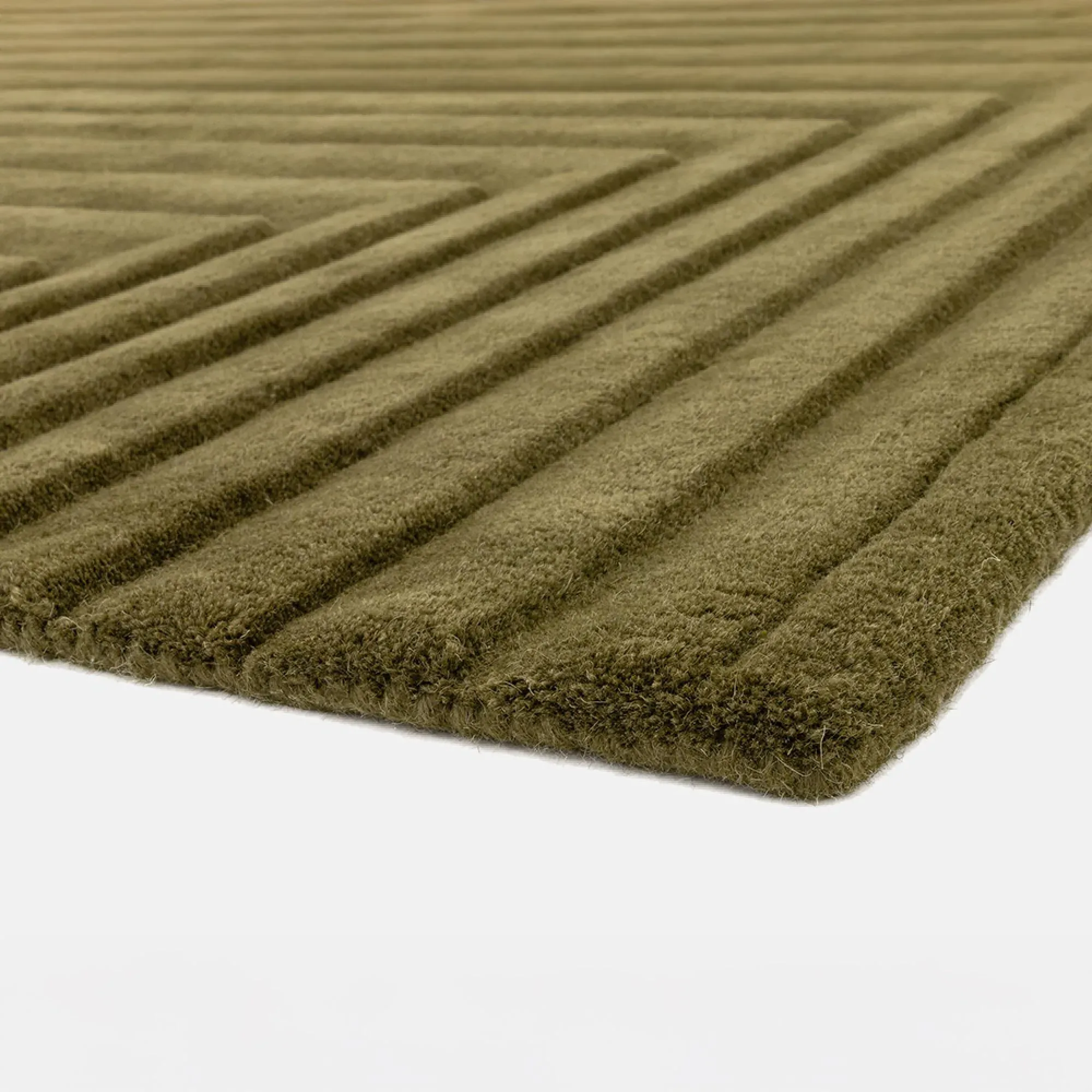 Plain Form Geometric Rug - Green