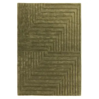 Plain Form Geometric Rug - Green image