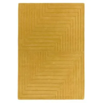 Plain Form Geometric Rug - Ochre