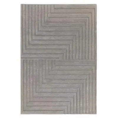 Plain Form Geometric Rug - Silver
