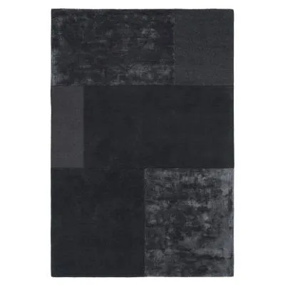 Tate Plain Rug with Tonal Textures - Charcoal image