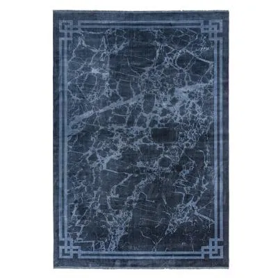Zehraya Border Rug - Ink Blue