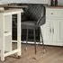2 x Velvet Fabric Barstool - Gun Metal Grey