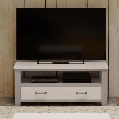 Gosford 2 Drawer TV Unit - Grey, Reclaimed Wood image