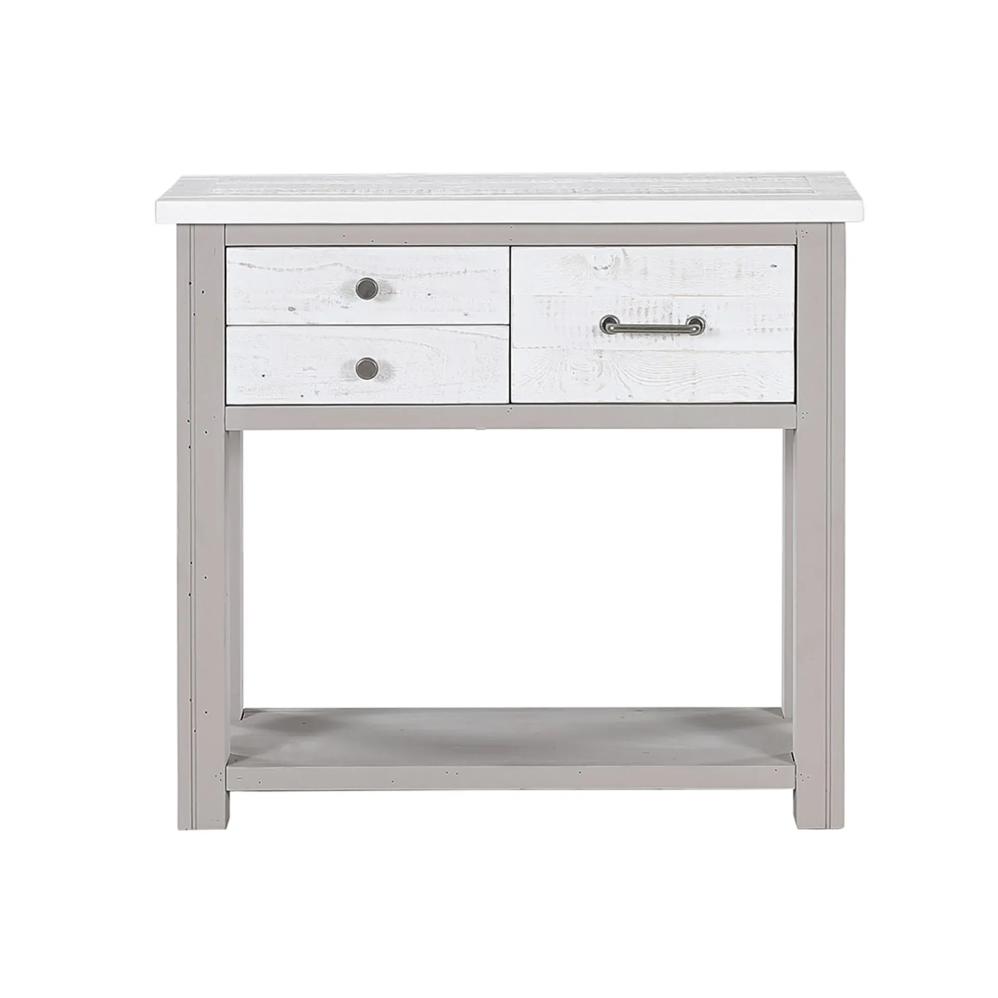 Gosford 3 Drawer Console Table - Grey, Reclaimed Wood
