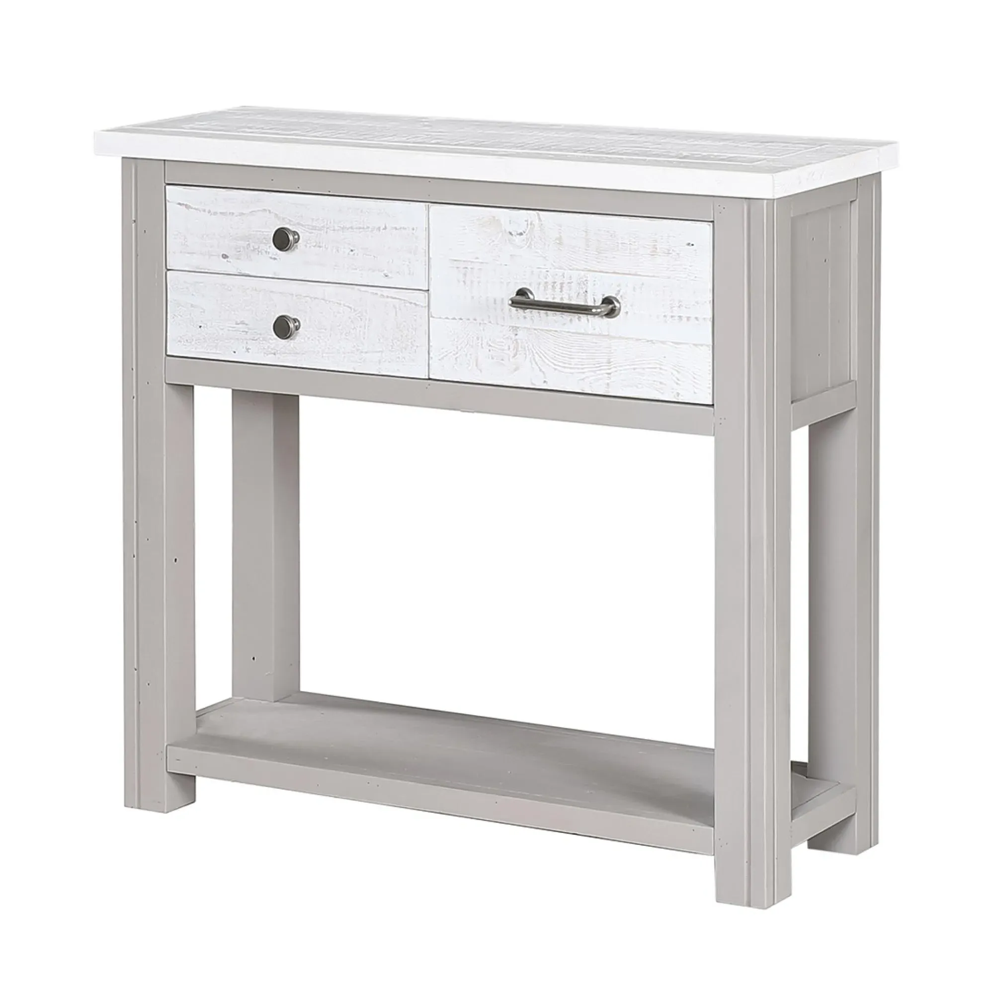 Gosford 3 Drawer Console Table - Grey, Reclaimed Wood