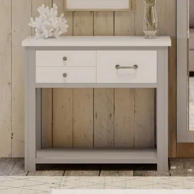 Gosford 3 Drawer Console Table - Grey, Reclaimed Wood