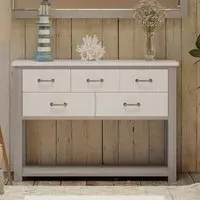 Gosford 5 Drawer Console Table - Grey, Reclaimed Wood