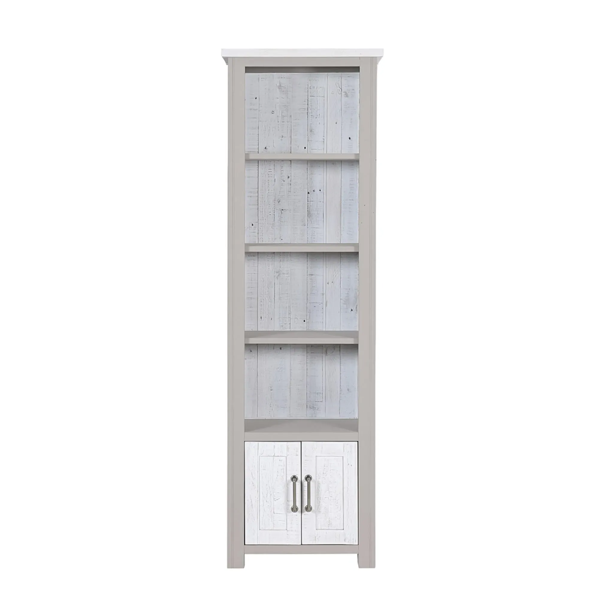 Gosford Narrow Bookcase 2 Doors - Grey, Reclaimed Wood