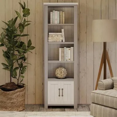 Gosford Narrow Bookcase 2 Doors - Grey, Reclaimed Wood image