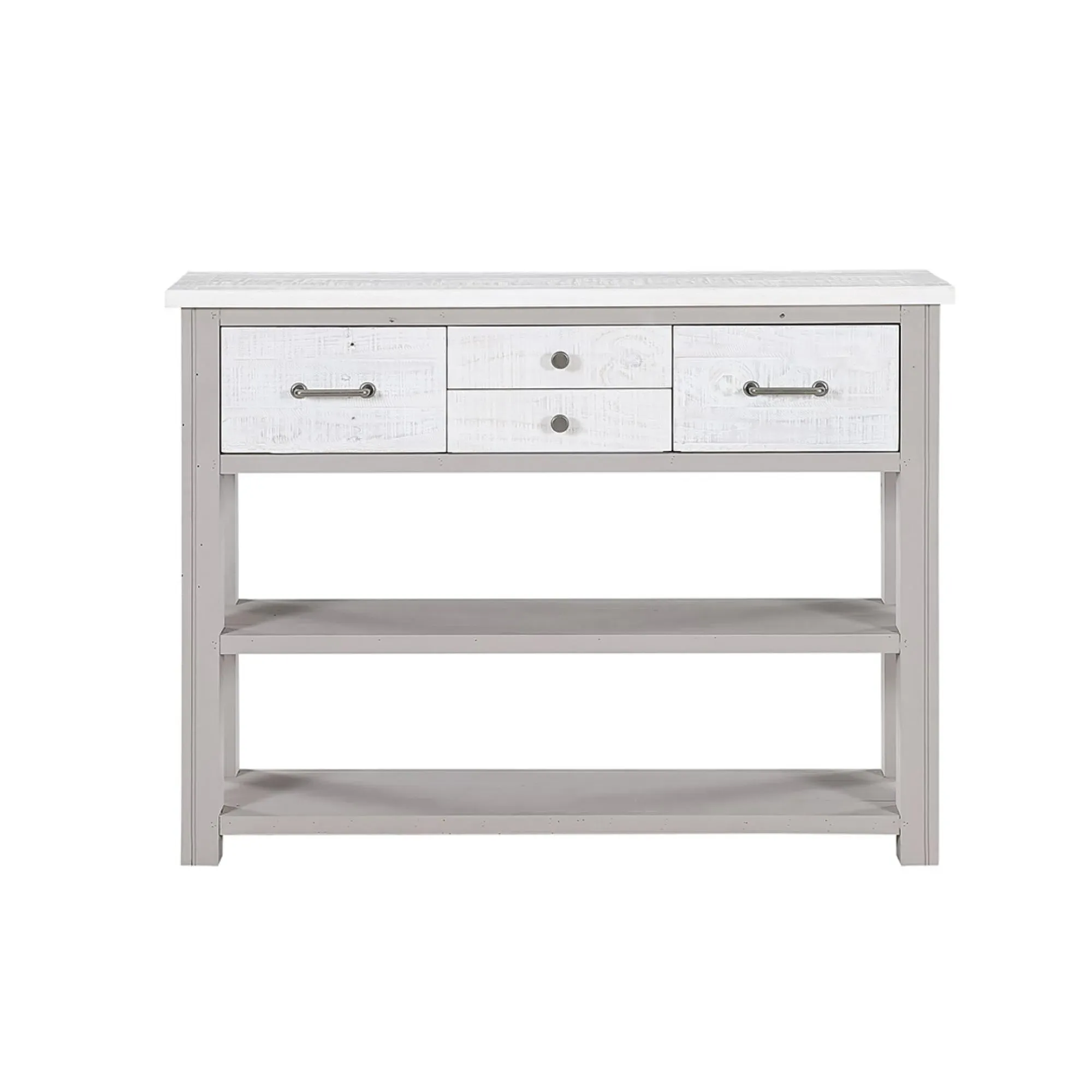 Gosford Reclaimed Wood 4 Drawer Console Table - Grey