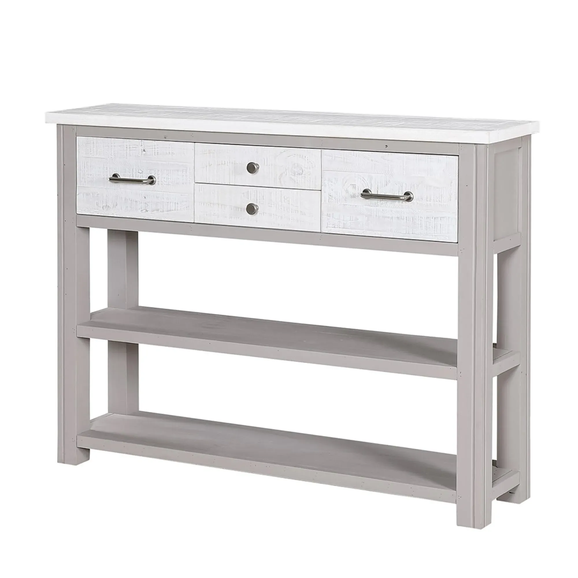 Gosford Reclaimed Wood 4 Drawer Console Table - Grey
