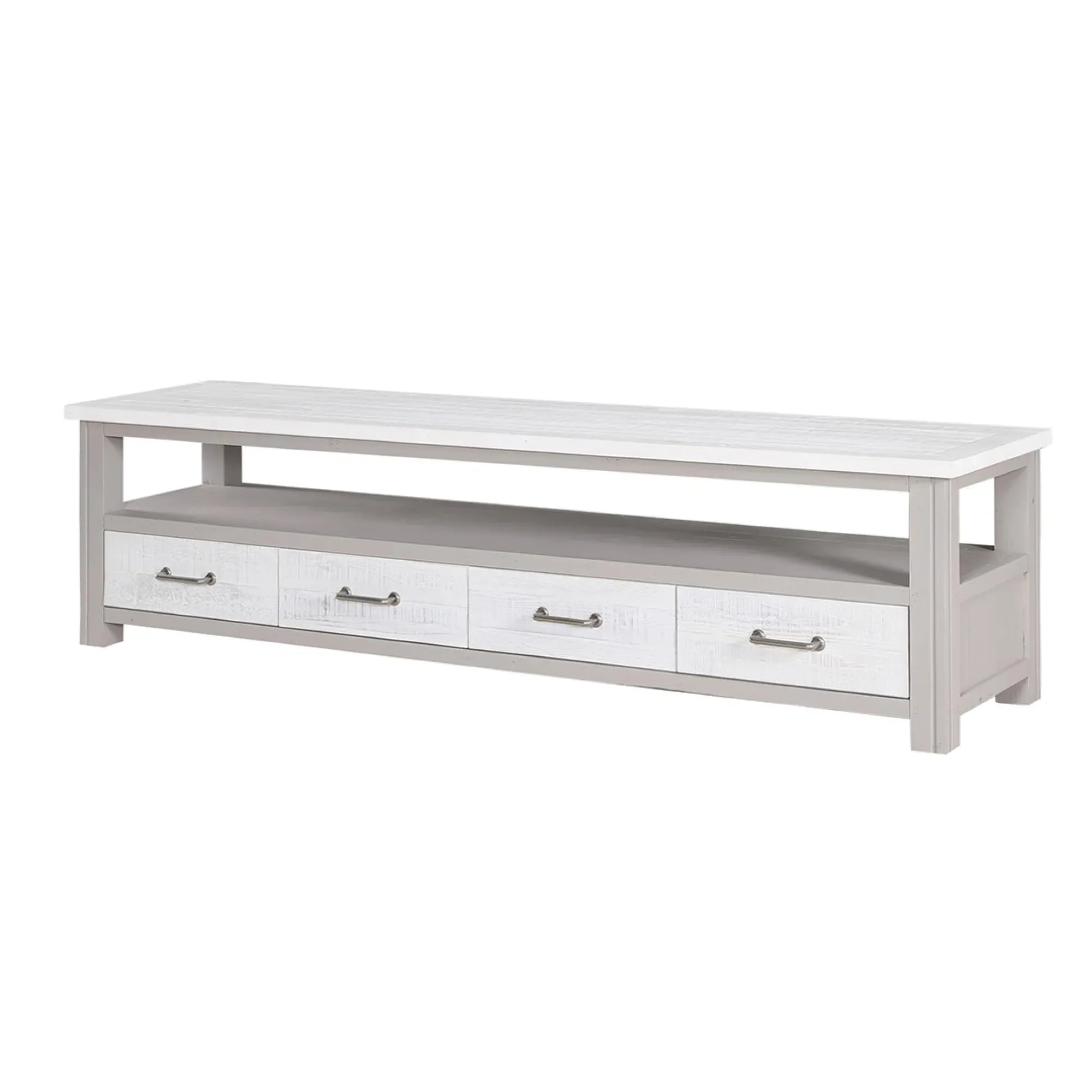 Gosford Reclaimed Wood 4 Drawer TV Unit - Grey