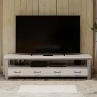 Gosford Reclaimed Wood 4 Drawer TV Unit - Grey