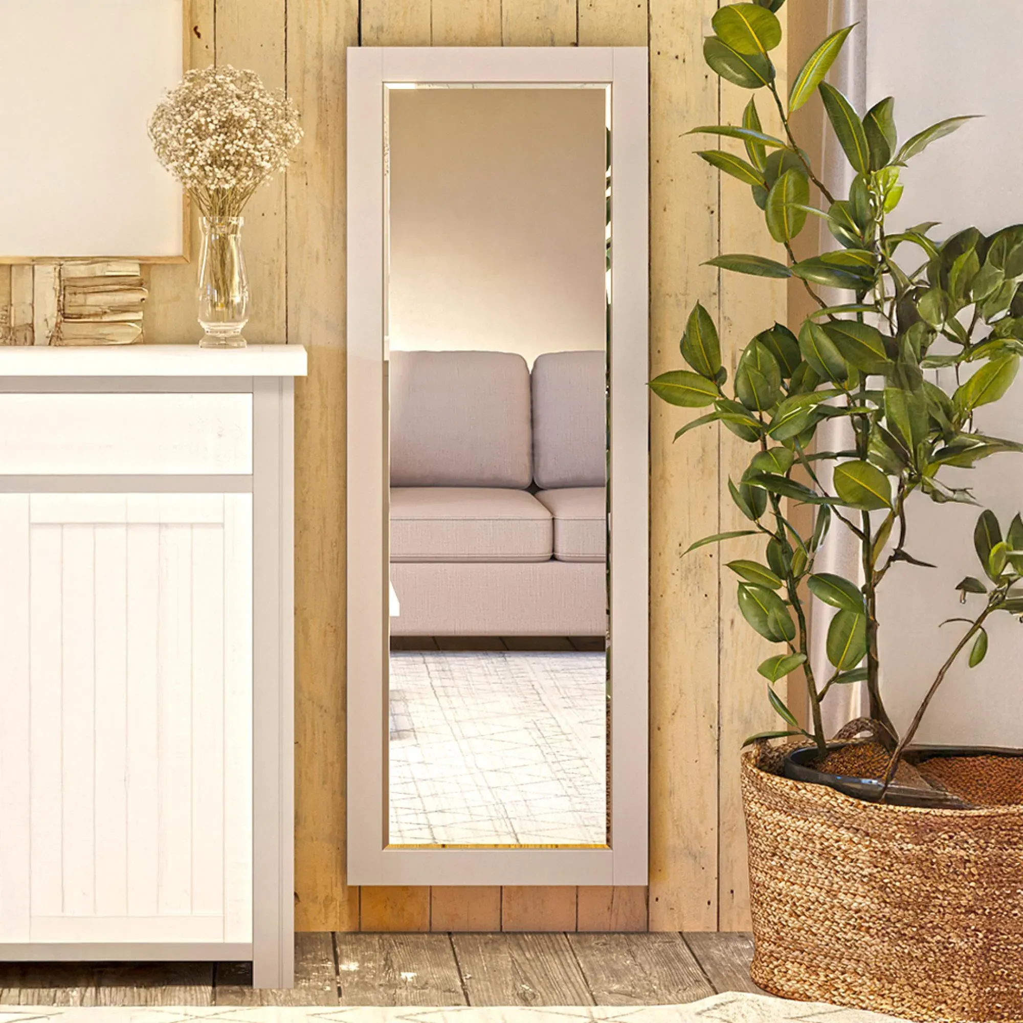 Gosford Reclaimed Wood Wall Mirror - Grey