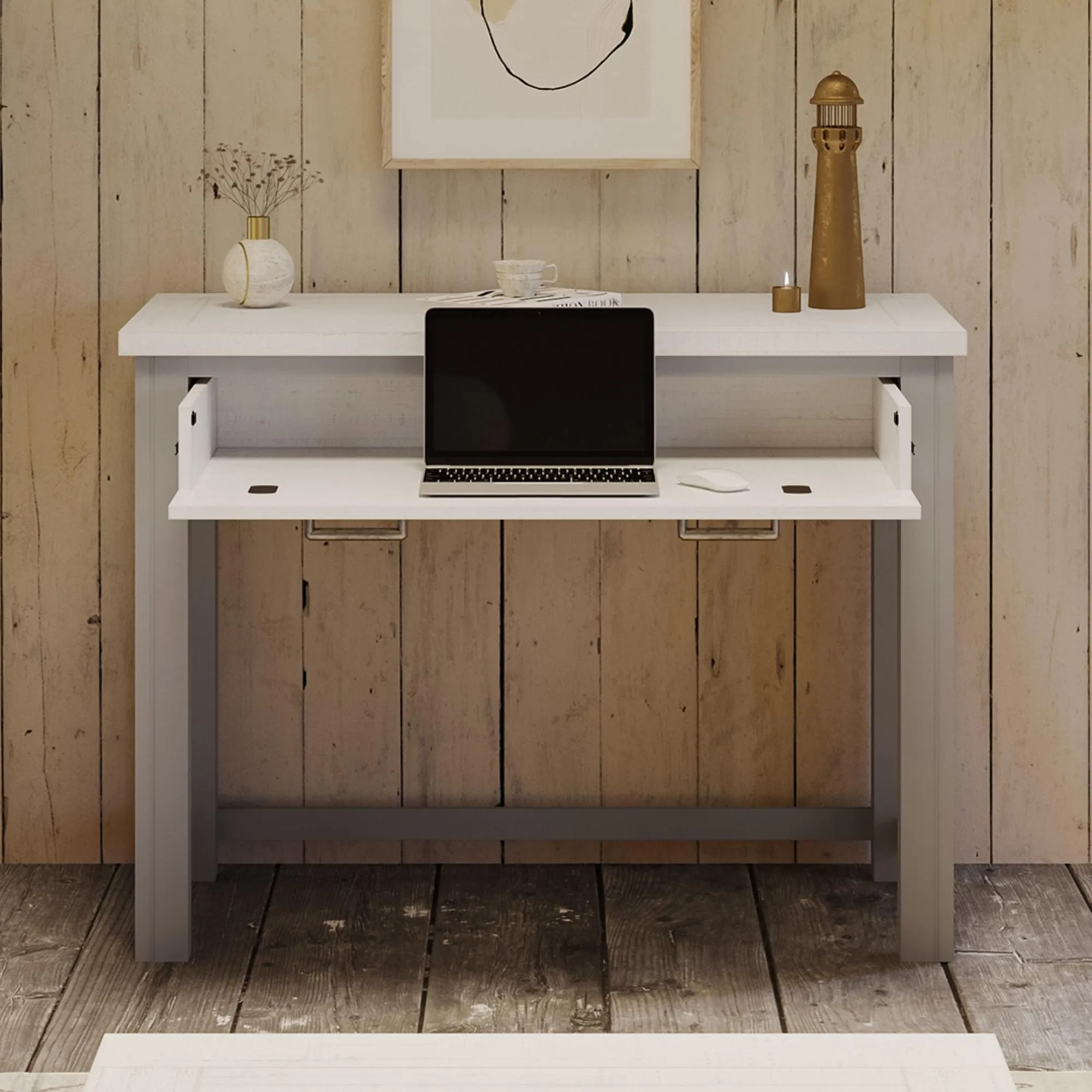 Gosford Reclaimed Wood Writing Desk - Grey