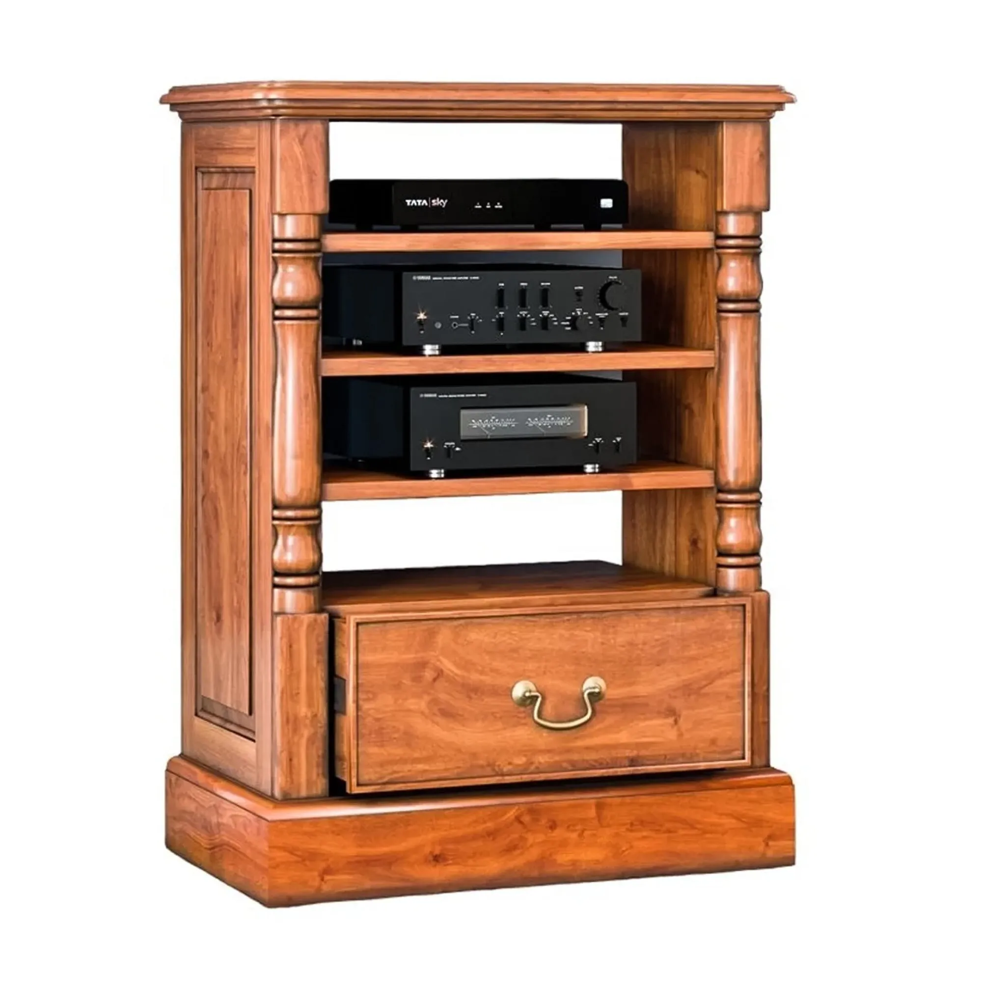 La Reine Mahogany Entertainment Cabinet - Light Brown