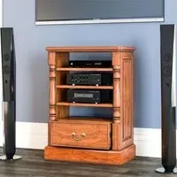 La Reine Mahogany Entertainment Cabinet - Light Brown