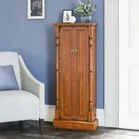 Lincoln CD and DVD Cupboard - Light Brown, Mahogany