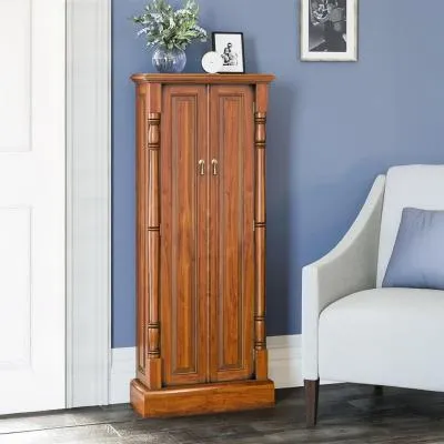 Lincoln CD and DVD Cupboard - Light Brown, Mahogany