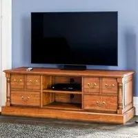 Lincoln Widescreen TV Cabinet - Distressed Light Brown, Mahogany