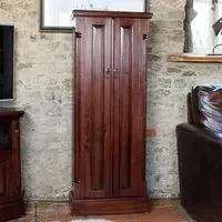 Luton CD and DVD Cupboard - Gloss Lacquer, Mahogany