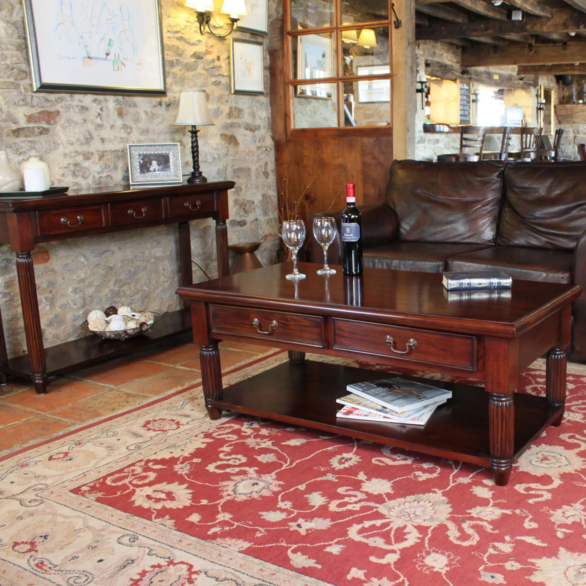 Luton Console Table - Mahogany
