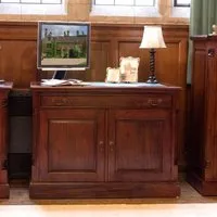 Luton Home Office Desk - Gloss Lacquer, Mahogany