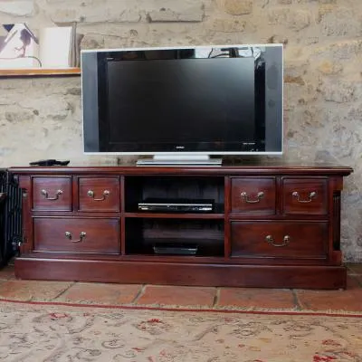 Luton Wide TV Cabinet - Mahogany