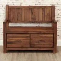 Madera Walnut Storage Bench - Satin Lacquer