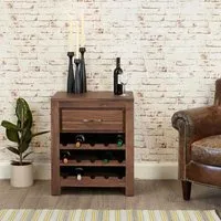 Madera Walnut Wine Rack Lamp Table - Satin Lacquer
