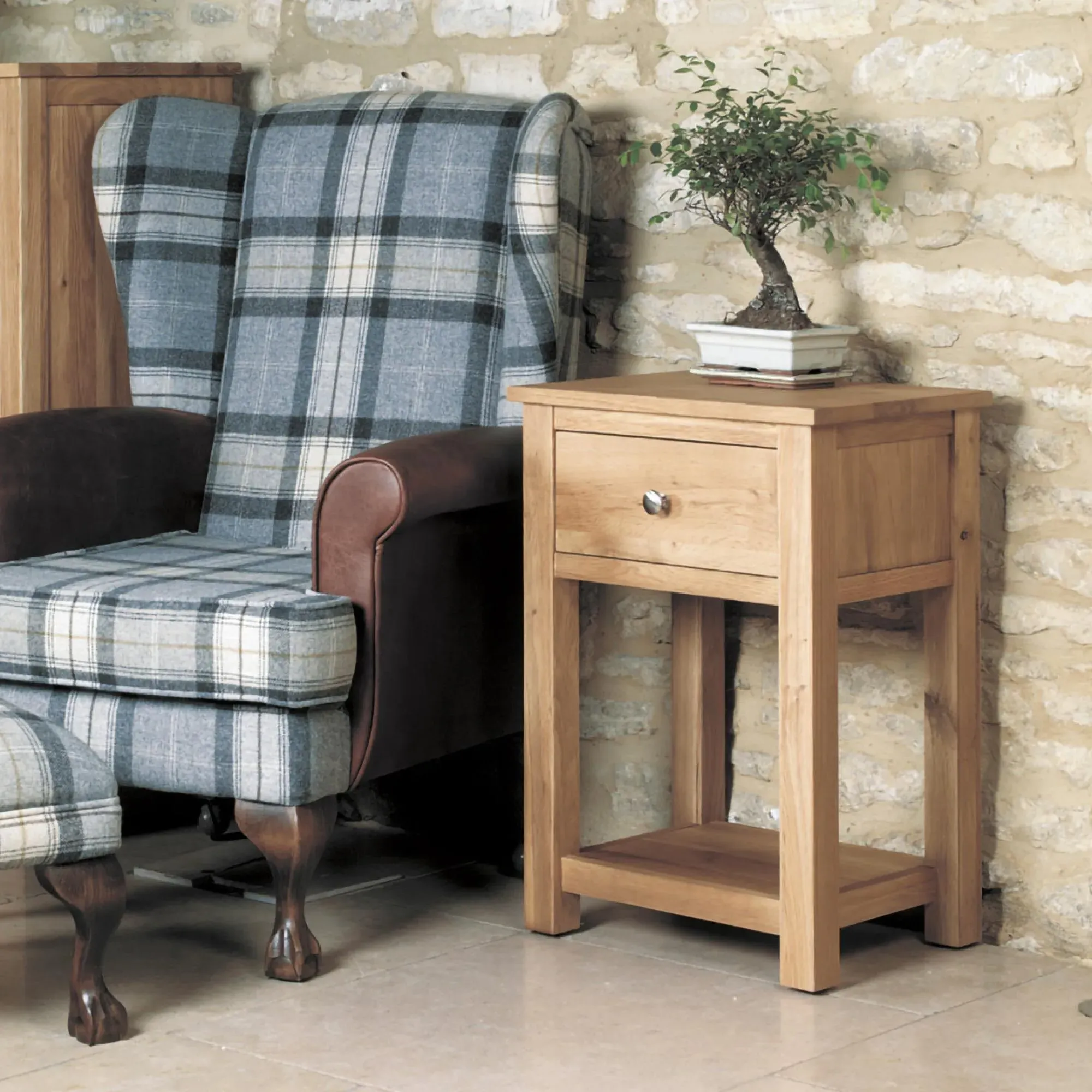 Martin 1 Drawer Lamp Table - Oak