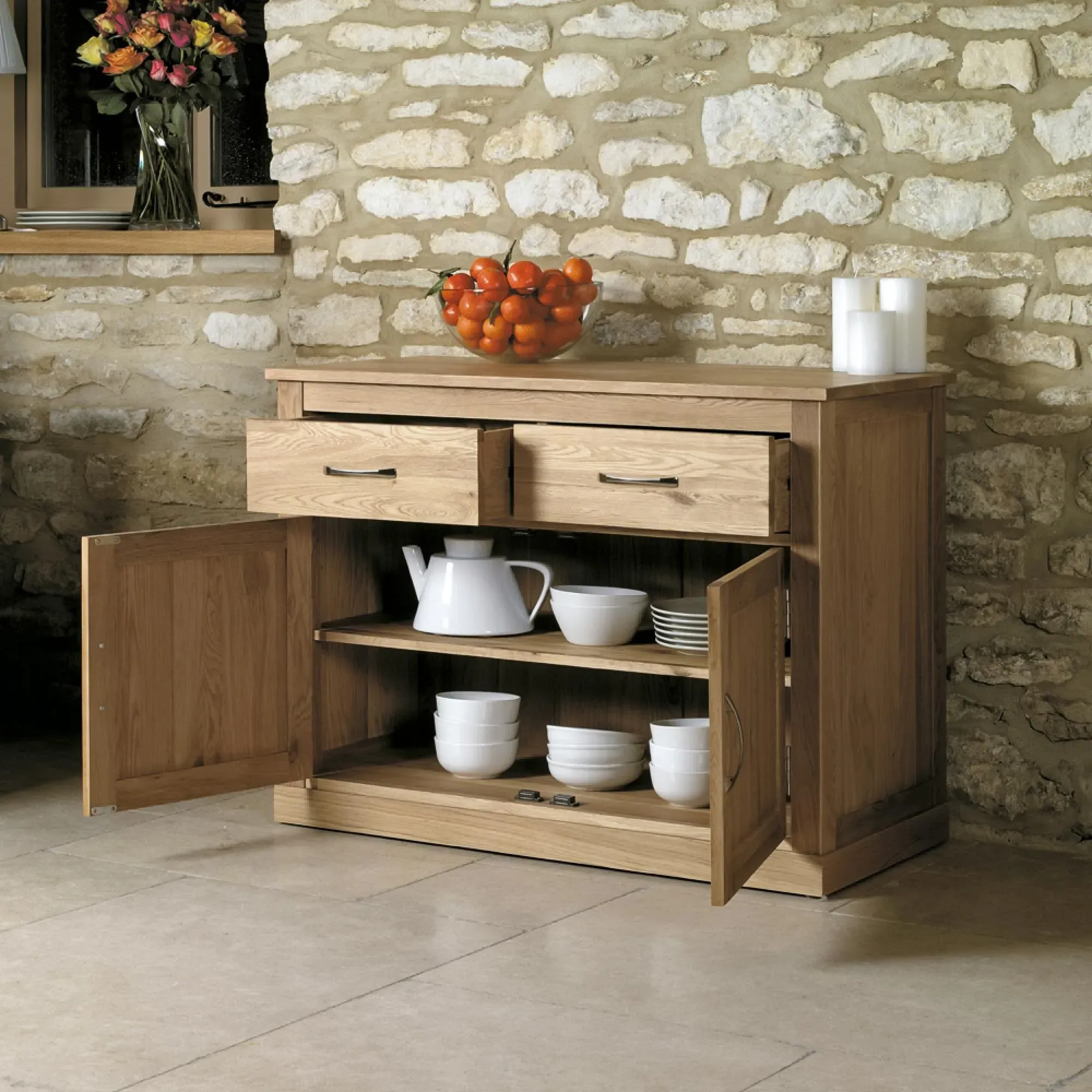 Martin Narrow Small Sideboard - Oak