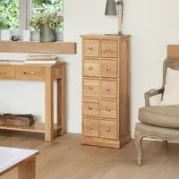 Martin Oak 10 Drawer CD DVD Chest - Satin Lacquer