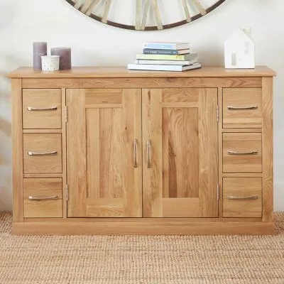 Martin Oak 2 Door 6 Drawer Sideboard - Satin Lacquer image