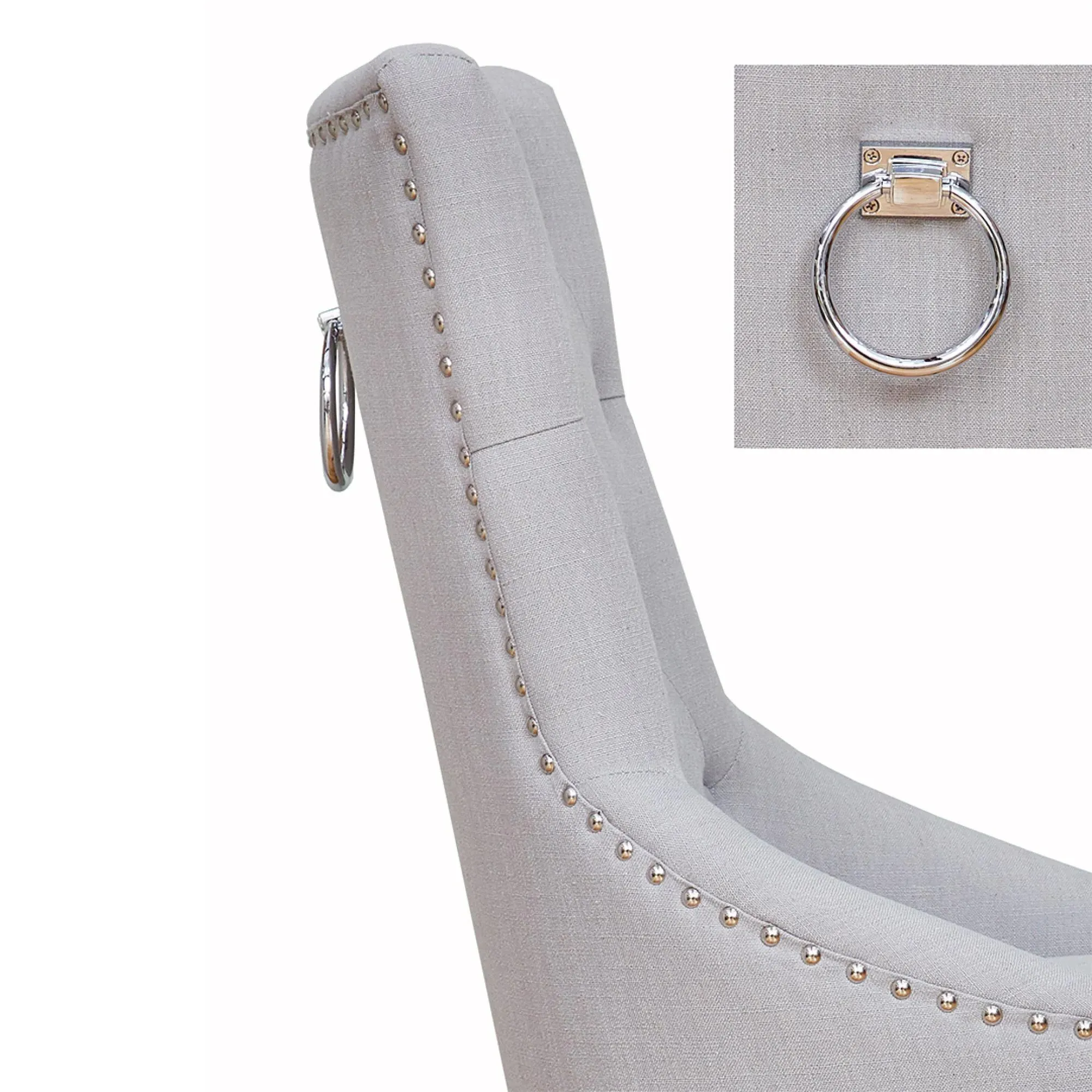 Martin Oak Dining Chair - Grey, Fabric