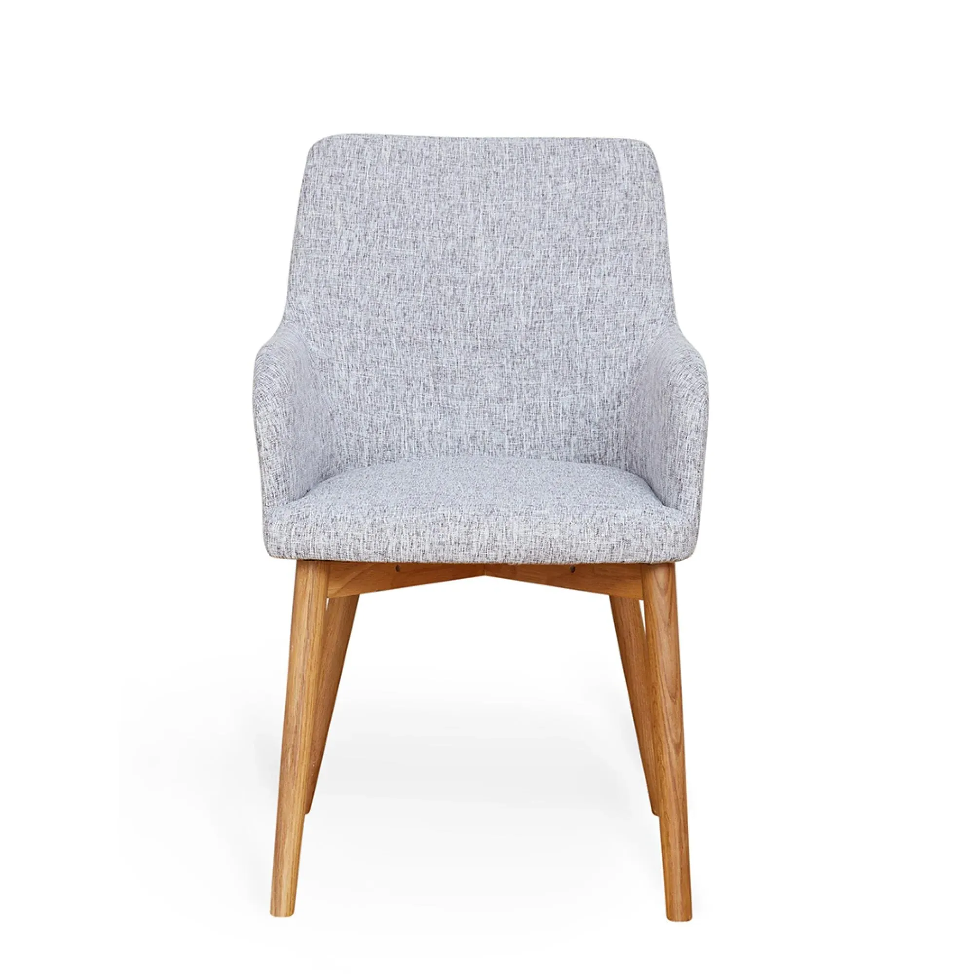 Martin Oak Dining Chair - Light Grey, Fabric