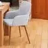 Martin Oak Dining Chair - Light Grey, Fabric