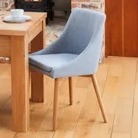 Martin Oak Dining Chair Set of 2 - Grey, Fabric