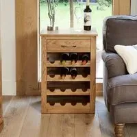 Martin Oak Lamp Table with Wine Rack - Satin Lacquer