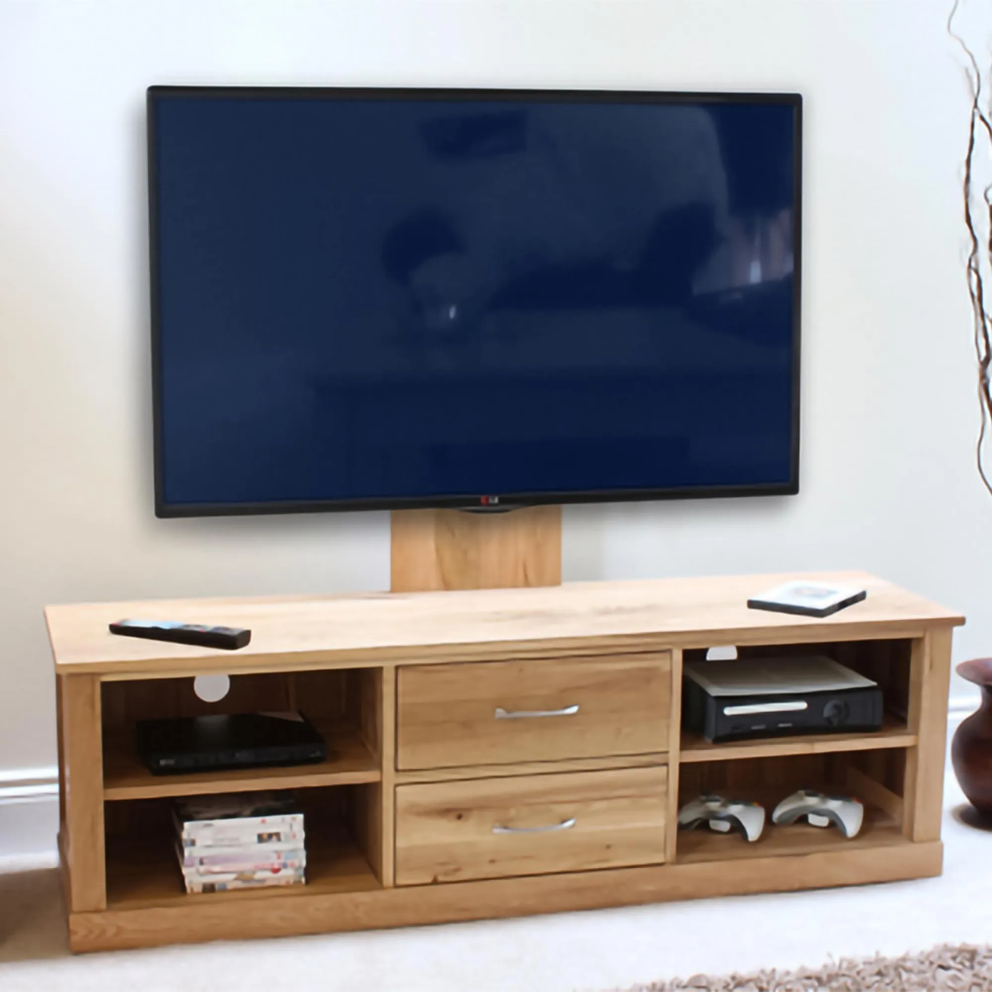 Martin Oak Mounted TV Cabinet - Satin Lacquer