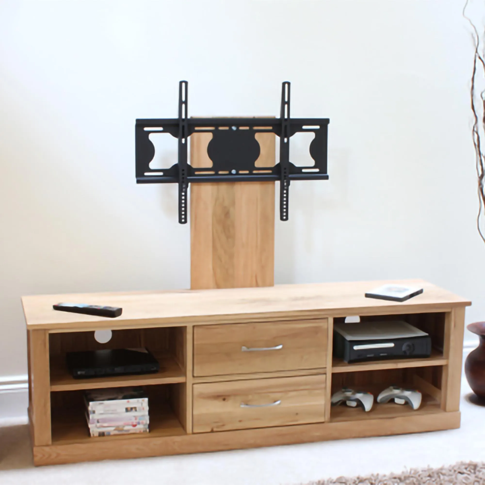 Martin Oak Mounted TV Cabinet - Satin Lacquer