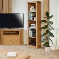 Martin Oak Narrow Bookcase - Satin Lacquer