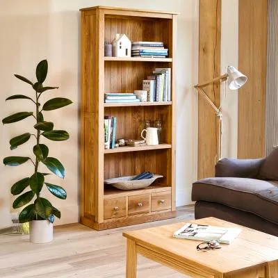 Martin Wide Bookcase - Oak image