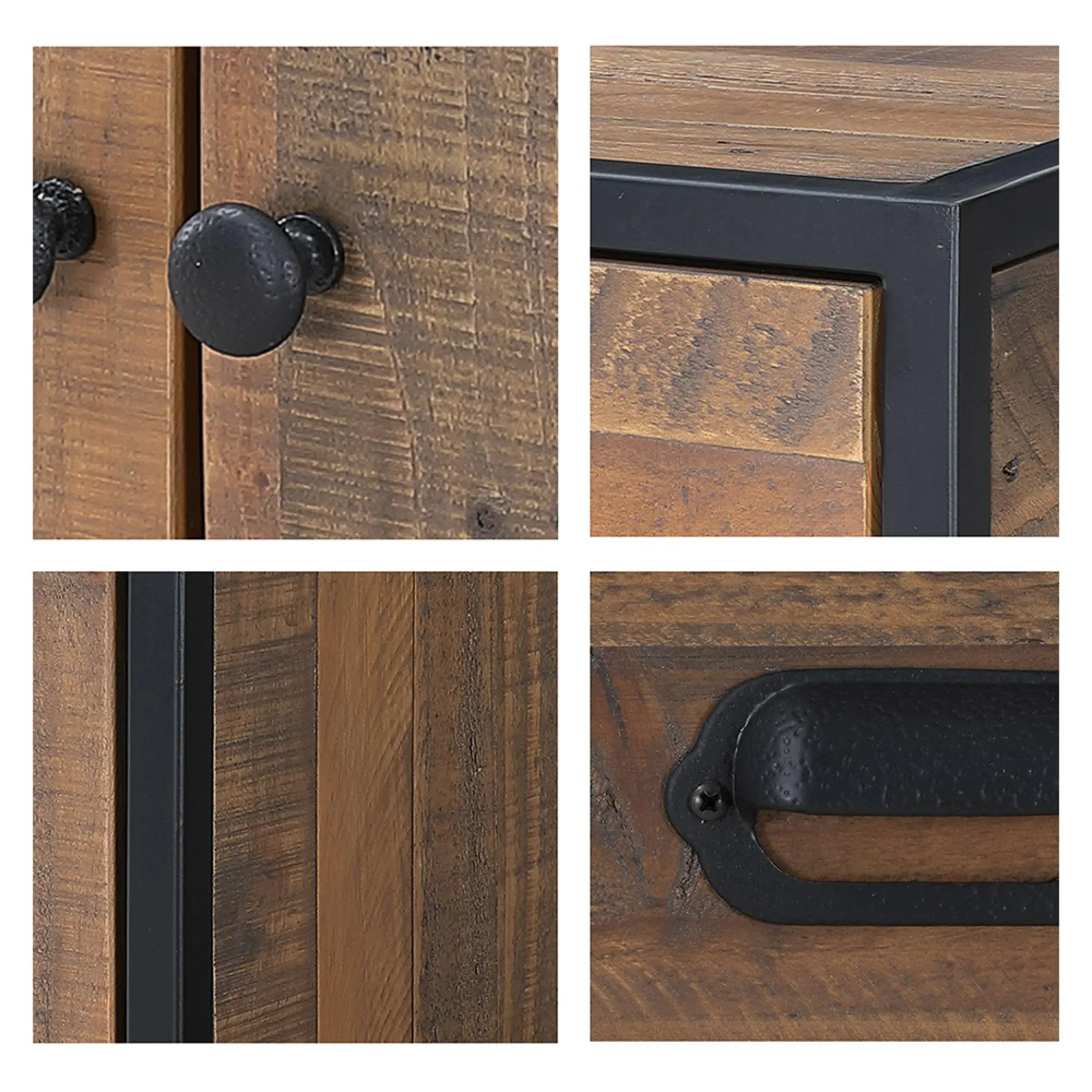 Olmsted 2 Door Low Cupboard - Natural, Reclaimed Wood