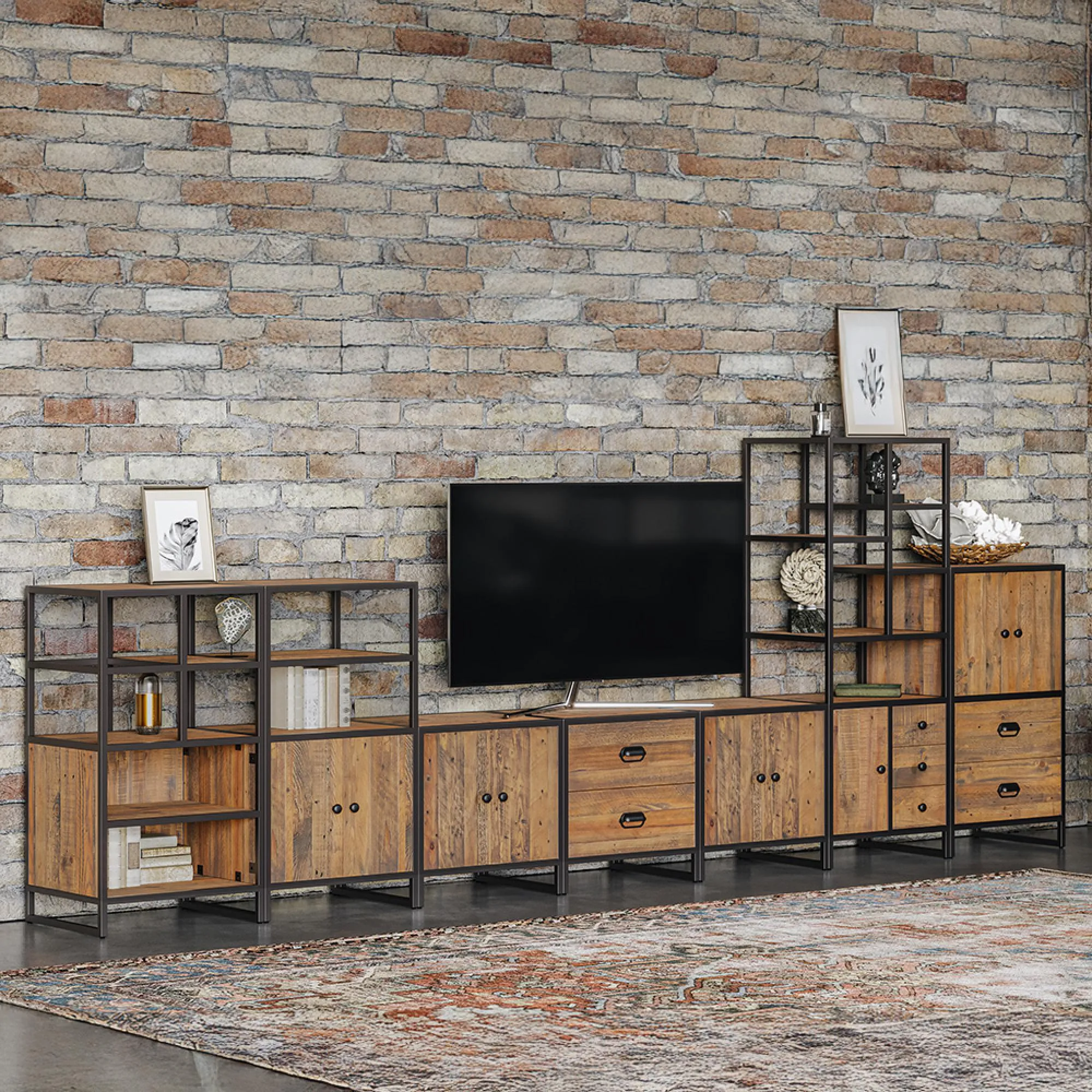 Olmsted 2 Door Low Cupboard - Natural, Reclaimed Wood