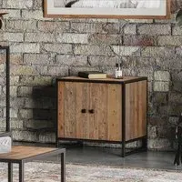 Olmsted 2 Door Low Cupboard - Natural, Reclaimed Wood